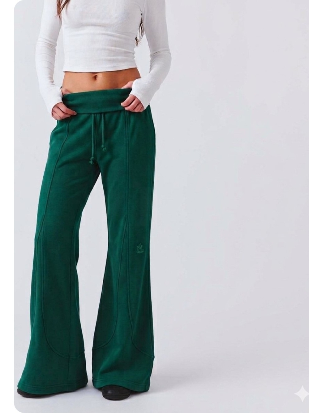 NWT FP Movement Free People Wanderlust Flare Sweatpants Evergreen-  S